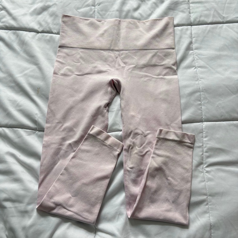 Yogalicious Stone Wash Seamless Allure Ankle Tight Leggings Pink Large Active